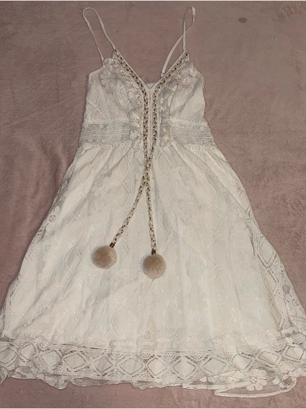 🤍 White Lace Fairycore Mini Dress 🤍